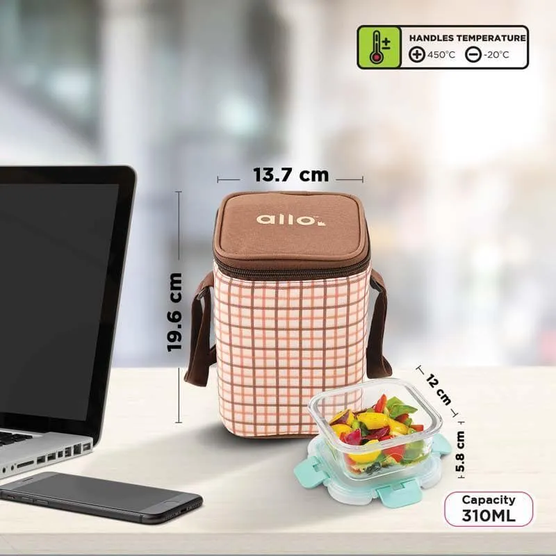 Jonas Lunchbox With Square Checks Bag (310 ML) - Set Of Three media 8