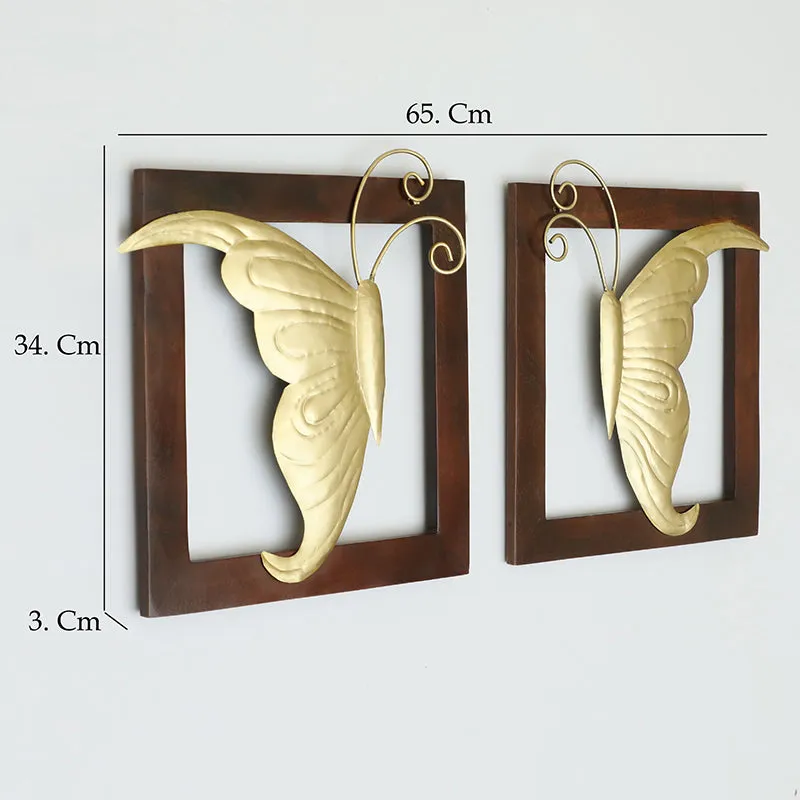 Mirrored Farfalle Metal & Wood Wall Accent - Set Of Two media 5