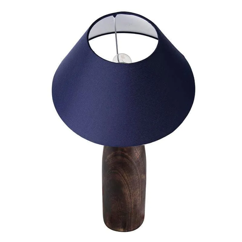 Harmony Glimpse Fabric Table Lamp With Conical Shade - Blue,Brown media 3