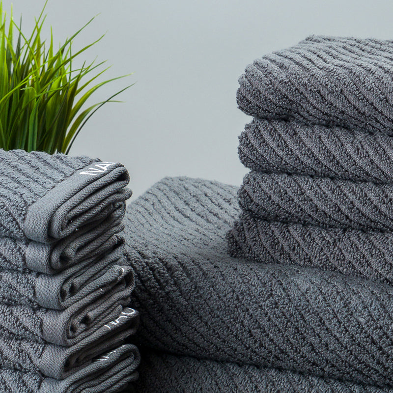 Nautica Riviera Soft Cotton Towel Set (Dark Grey) - Set Of Fourteen media 3