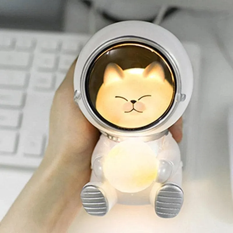 Teddy To The Space LED Resin Table Lamp - Silver,Grey media 4