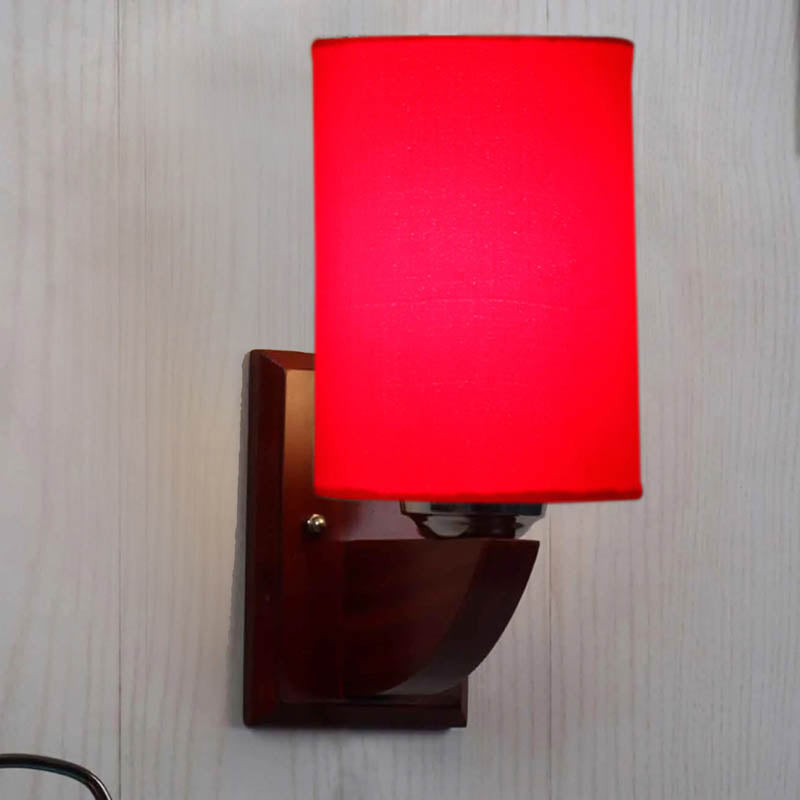 Gory Cylindrical Wooden Wall Lamp
