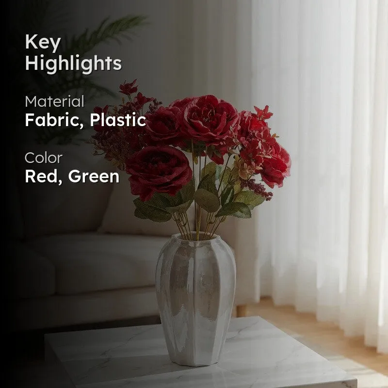 Cross Autumn Peony Artificial Flowers - Red media 2