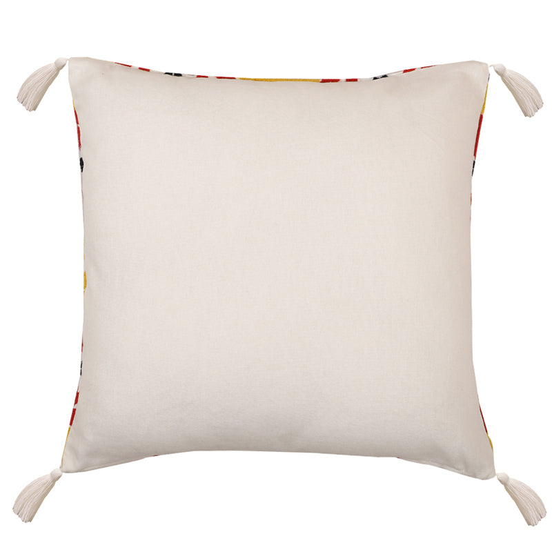 Summer Sundial Embroidered Cotton Cushion Cover - Set Of Two media 5