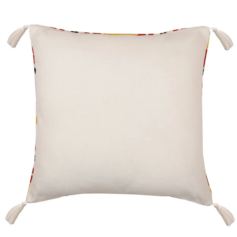 Summer Sundial Embroidered Cotton Cushion Cover - Set Of Two media 5
