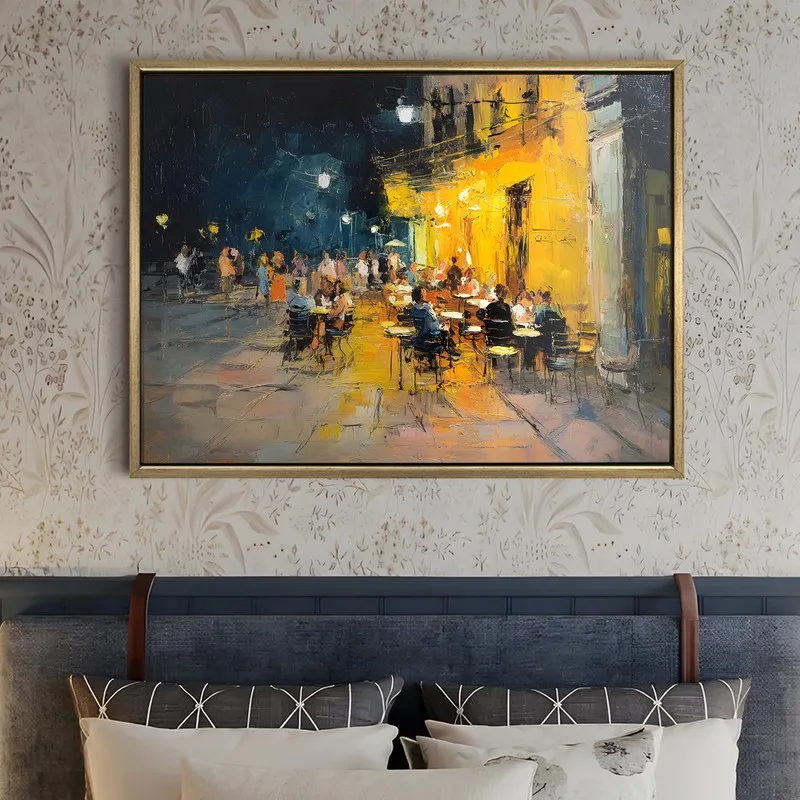 Golden Alley Canvas Wall Painting With Frame media 5