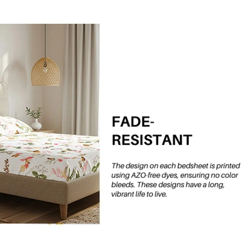 Urban Space Cherry Blossom-Peach Cotton Bedsheet - 200 TC media 4