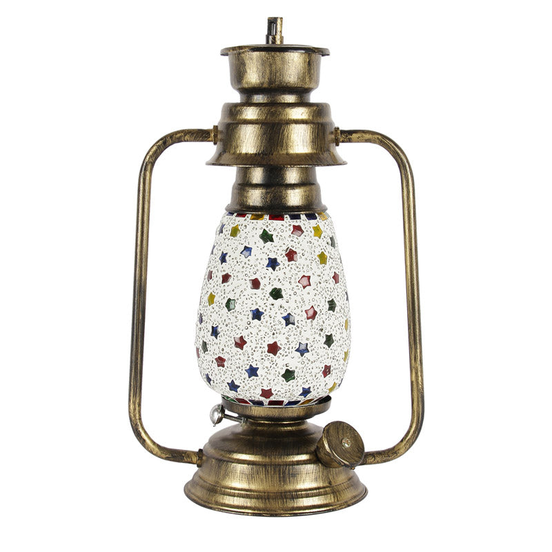 Divyara Mosaic Lantern Iron & Glass Table Lamp - Multicolor media 5