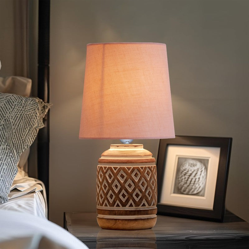 CleanEdge Wooden Table Lamp - Pink media 9