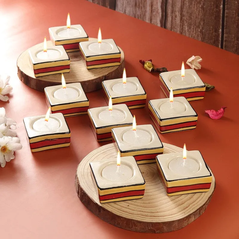 Rivaayat Tea Light Holders Red,Yellow media 1