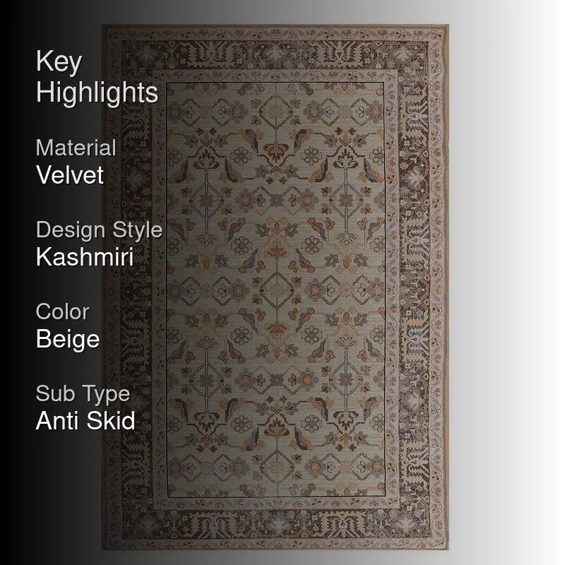Simin Velvet Rectangle Anti-Skid Carpet - 2