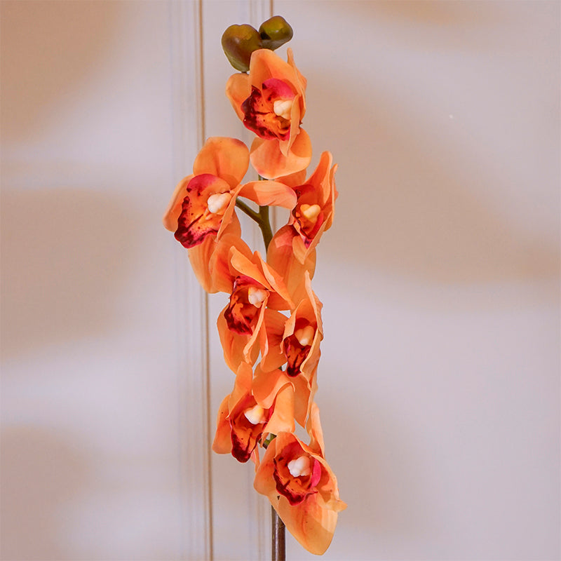 Faux Cymbidium Orchid Flower Stick (Yellow) - 35 CM media 4