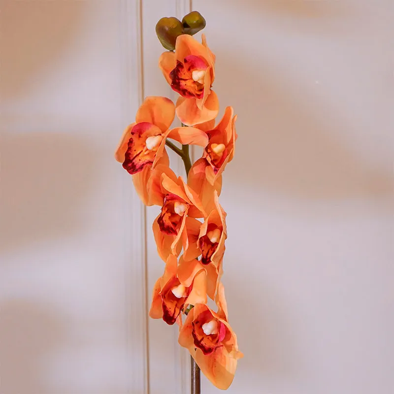 Faux Cymbidium Orchid Flower Stick (Yellow) - 35 CM media 4