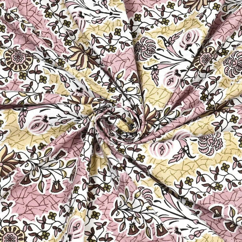 Royala Cotton Bedsheet (Pink,Yellow) - 240 TC media 5