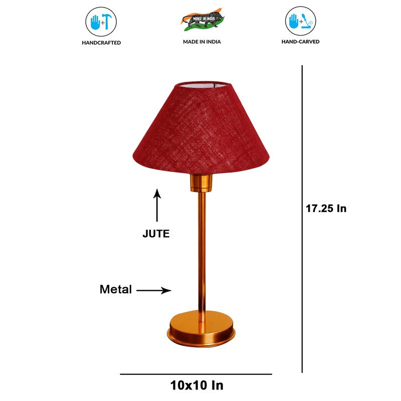 Kavira Orvo Metal Table Lamp - Maroon media 8