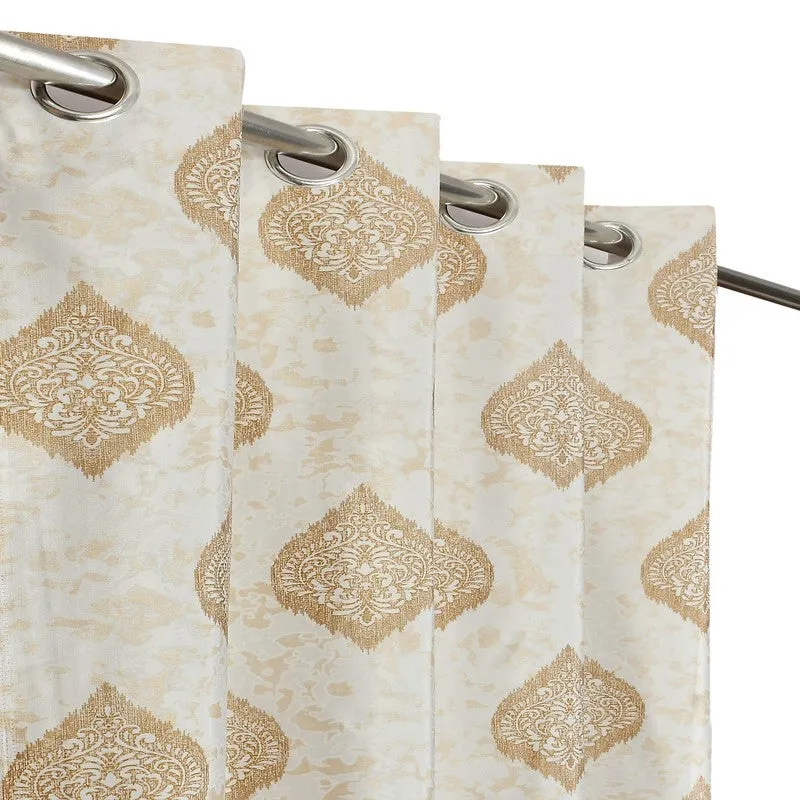 Curtique Printed Curtains (Beige) - Set Of Two media 3