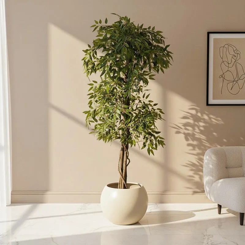 Grovera Artificial Smilax With Black Plastic Pot - 6 Feet media 1
