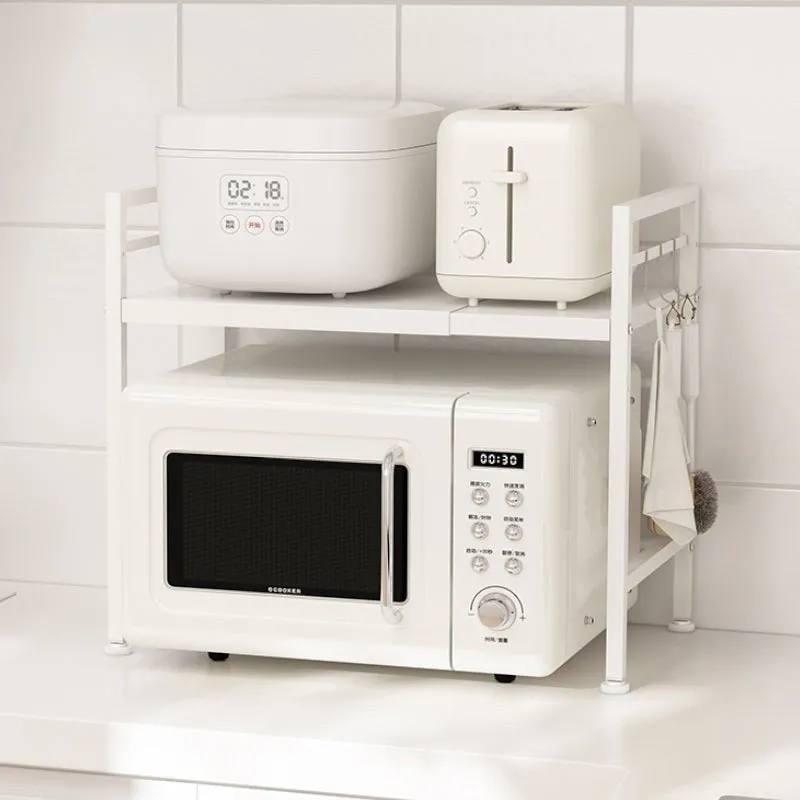 Esto Expandable Carbon Steel Microwave Stand with Adjustable Shelves media 1