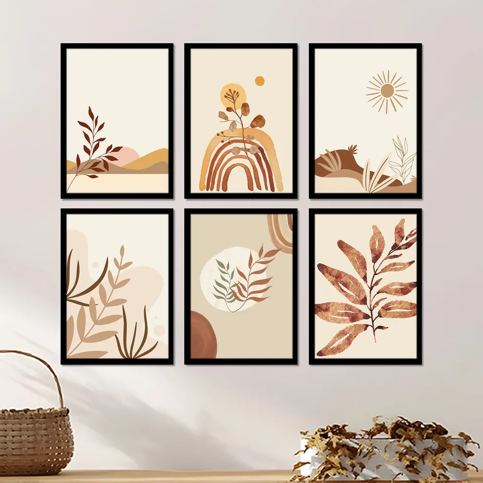 Solara Wall Painting With Frame - Set Of Six media 4