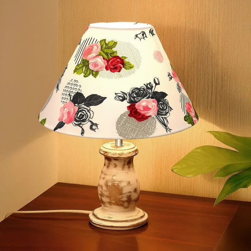 GleamCraft Decorative Desk Wooden Table Lamp - Multicolor media 1