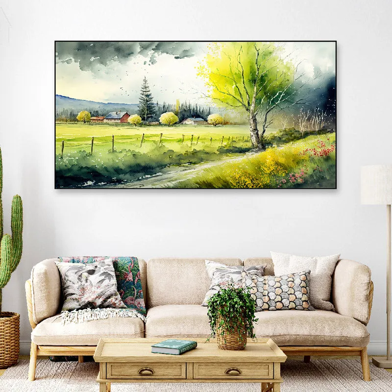 Green Scotland Meadow Canvas Wall Painting media 1