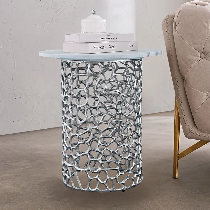 Intrica Tall Neo Aluminum Side Table - Silver media 1