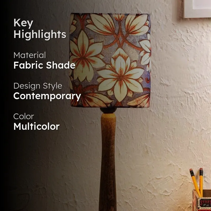 Indigo Blossoms Fabric Table Lamp - Multicolor media 2