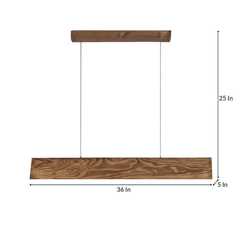 PureLine Wooden Ceiling Lamp - Brown media 9