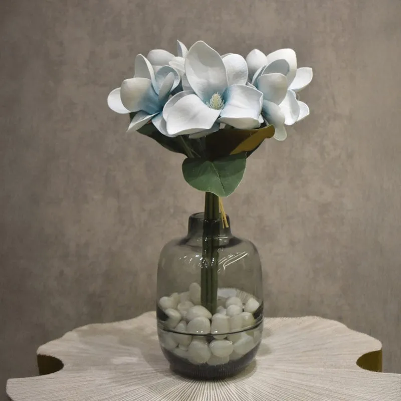 Classic Magnolia Artificial Flower Bunch - Blue media 1