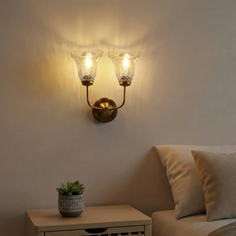 Crystal Lattice Twin-Bell Glass Wall Lamp media 1
