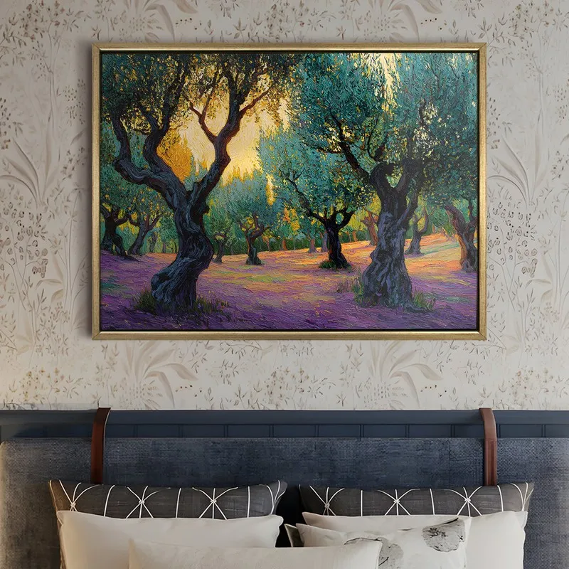 Amethyst Ground Canvas Wall Painting With Frame media 5