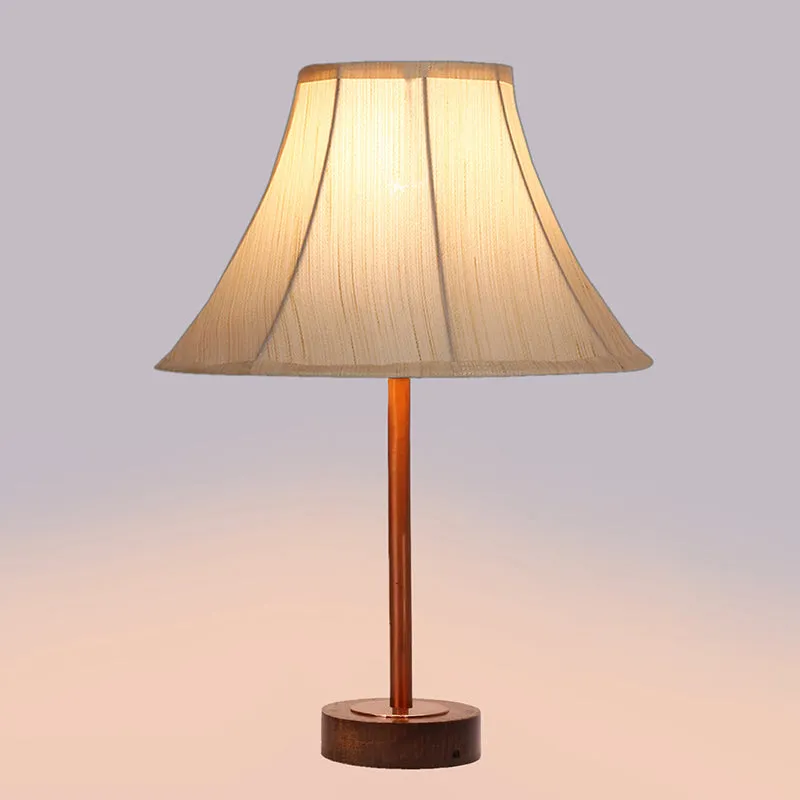 Ceylon Arc Rodin Wooden Table Lamp - OffWhite,Copper,Brown media 5