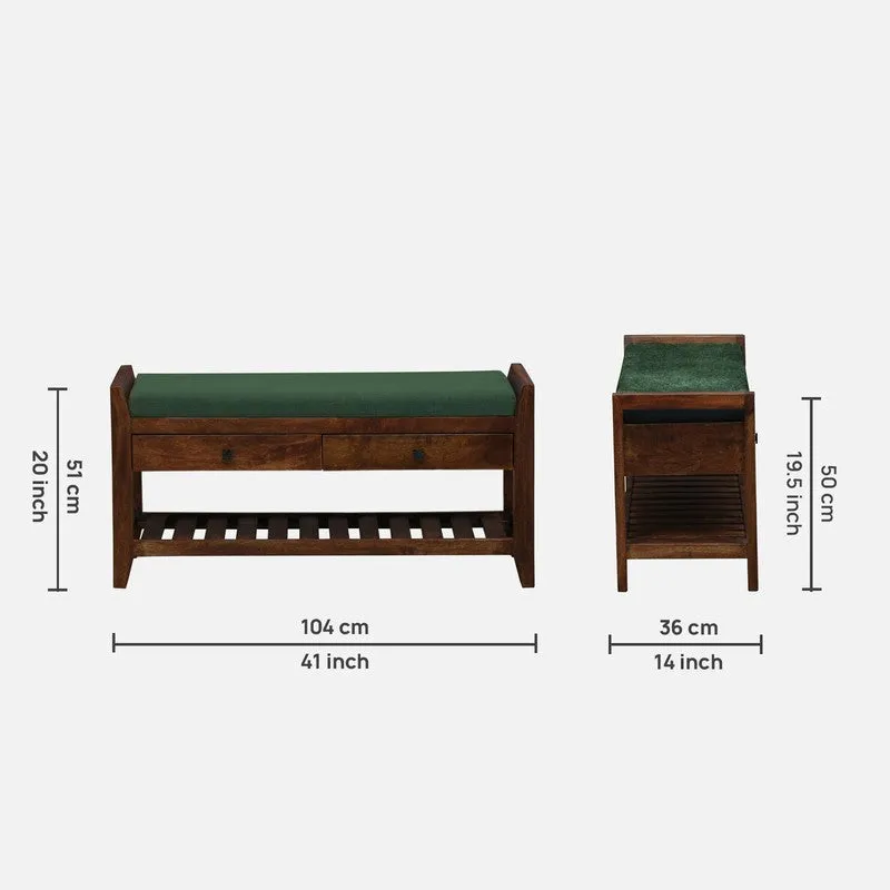 Harbor Nest Mango Wood Shoe Rack - Green media 10