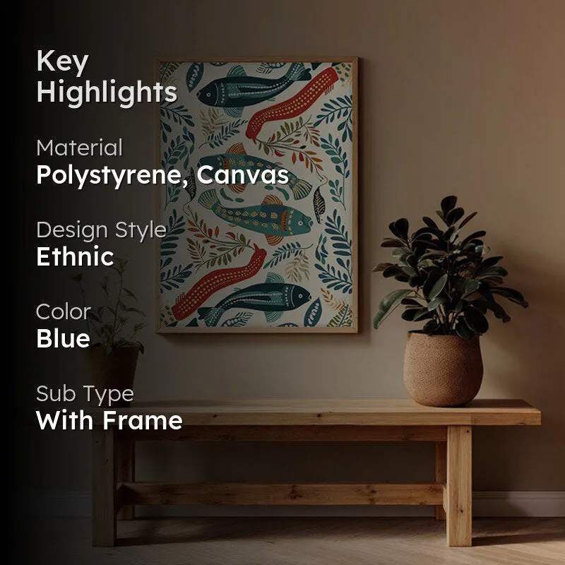Jalika Canvas Wall Painting With Brown Frame media 2