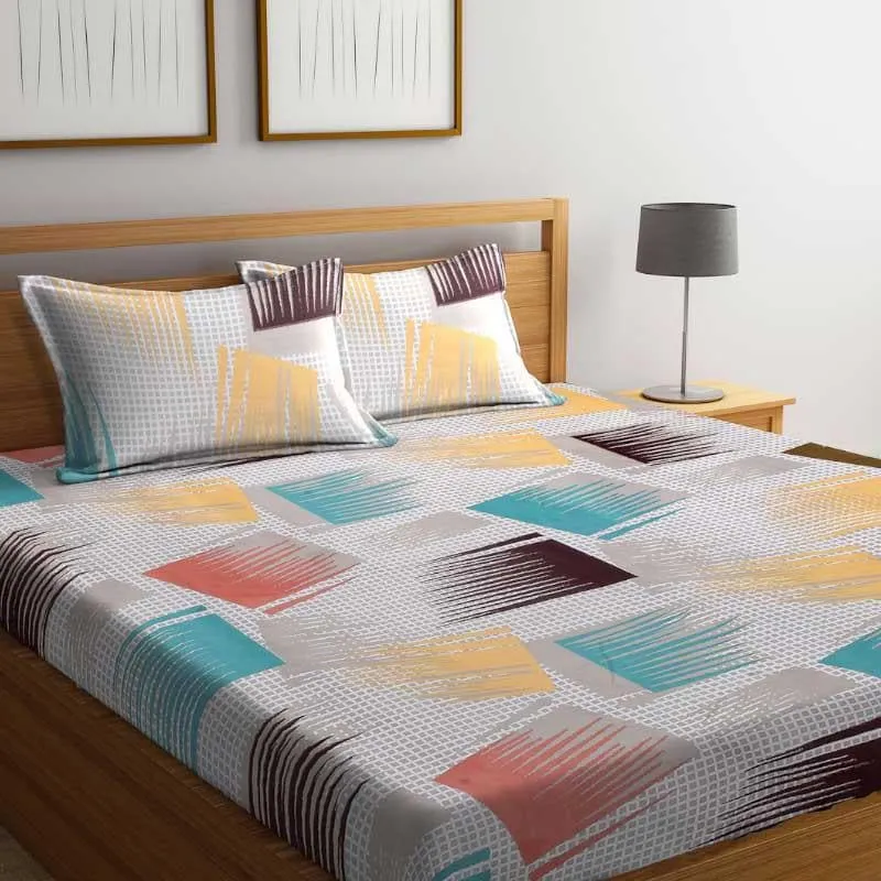 Photoshop Brush Printed Microfiber Bedsheet - 130 GSM media 1