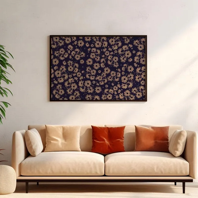 Flowers At Dawn Canvas Wall Painting - Black Frame media 4