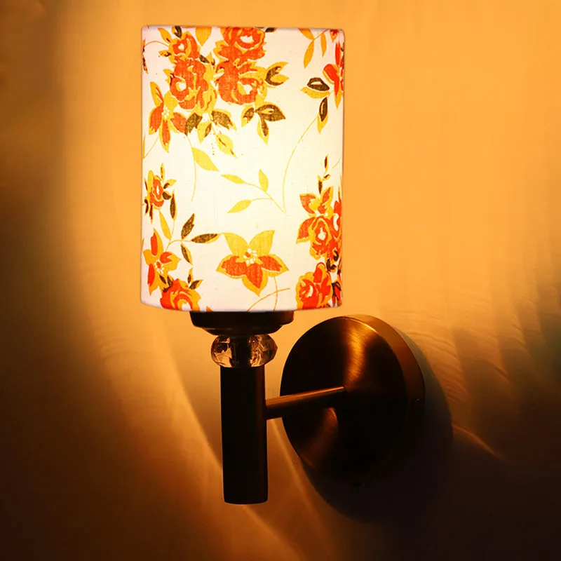 Garden Lights Cylindrical Steel & Cotton Wall Lamp - Orange media 5