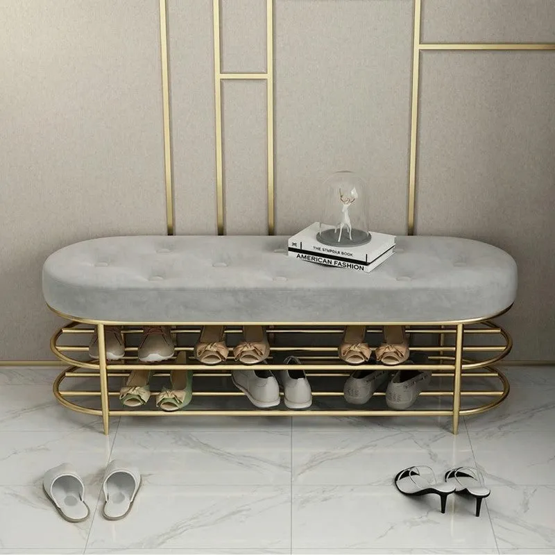 Tall Metal Shoe Rack - Gold,Grey media 3