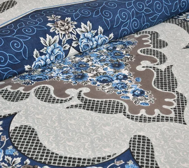 Yashita Printed Cotton Bedsheet (Blue) - 160 TC media 5