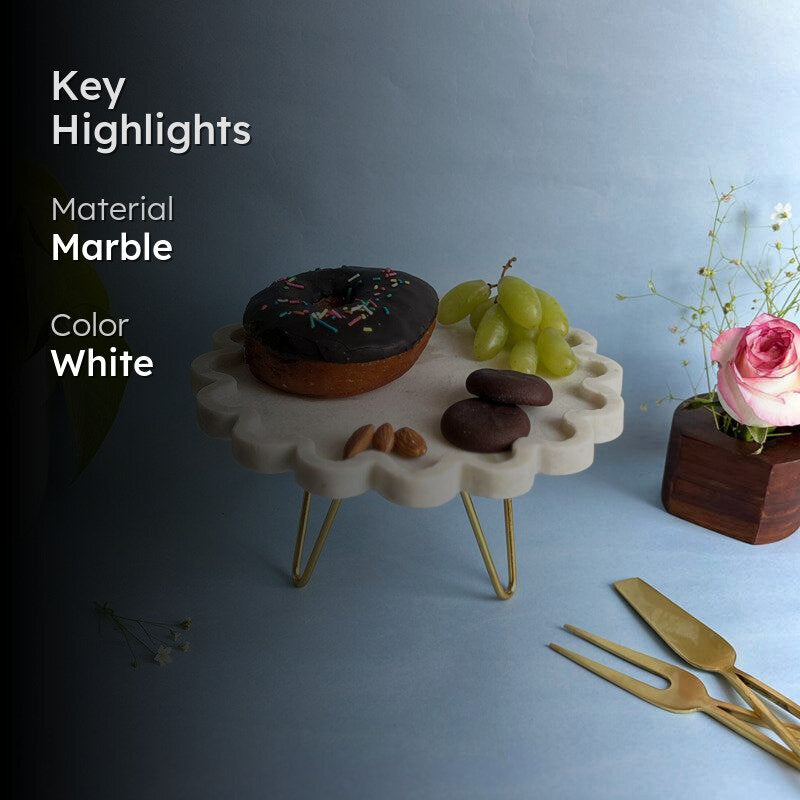 Norris Floro Bloom Handcrafted Marble Cake Stand media 2