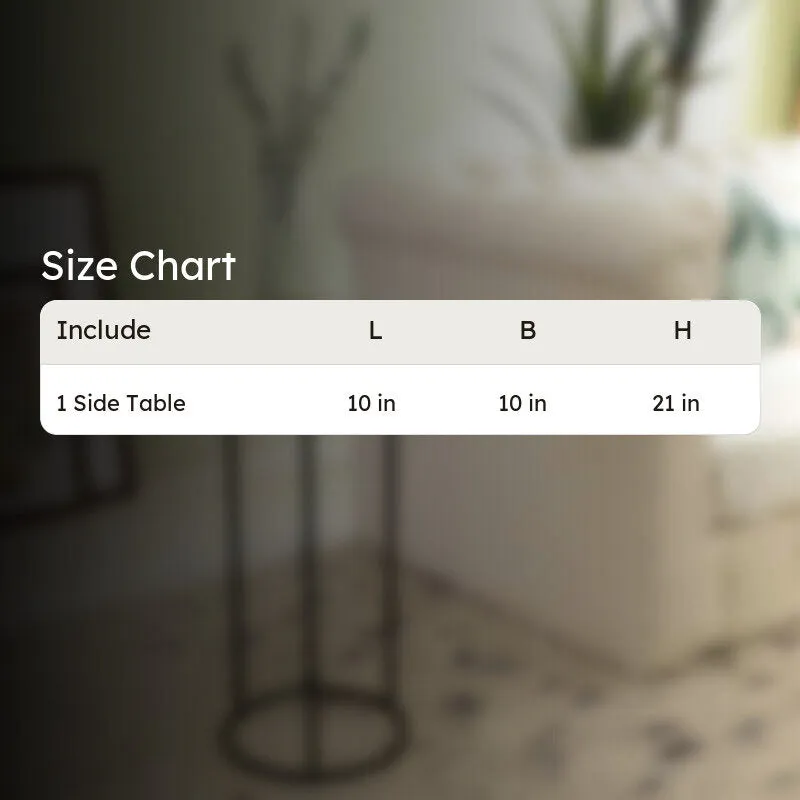 Wooden Top Base Aluminum Side Table - Small media 8
