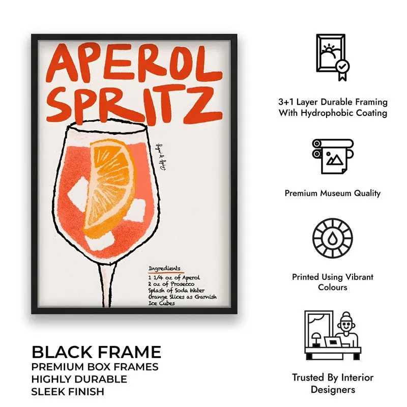 Aperol Spritz Archival Canvas Wall Art - Black media 10