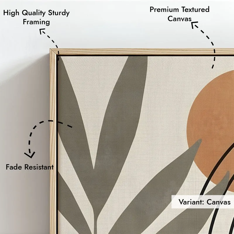 Desert Botanica Canvas Wall Painting With Brown Frame media 7