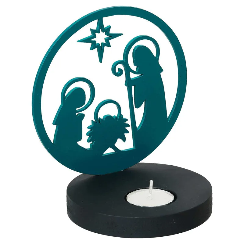 Star Of Bethlehem Wood Tea Light Holder - Green media 6