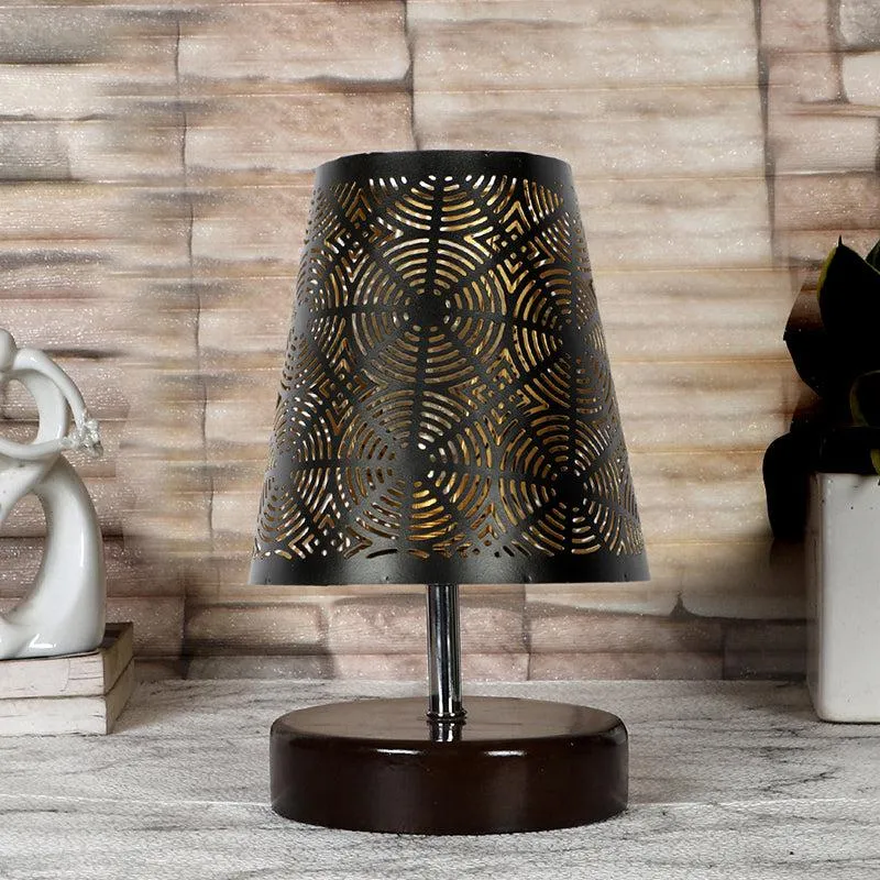 Mita Flora Etched Metal Table Lamp - Black media 3