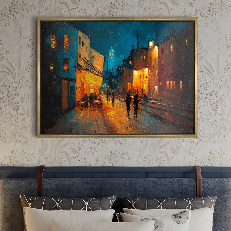 Starry Streetway Canvas Wall Painting With Frame media 5