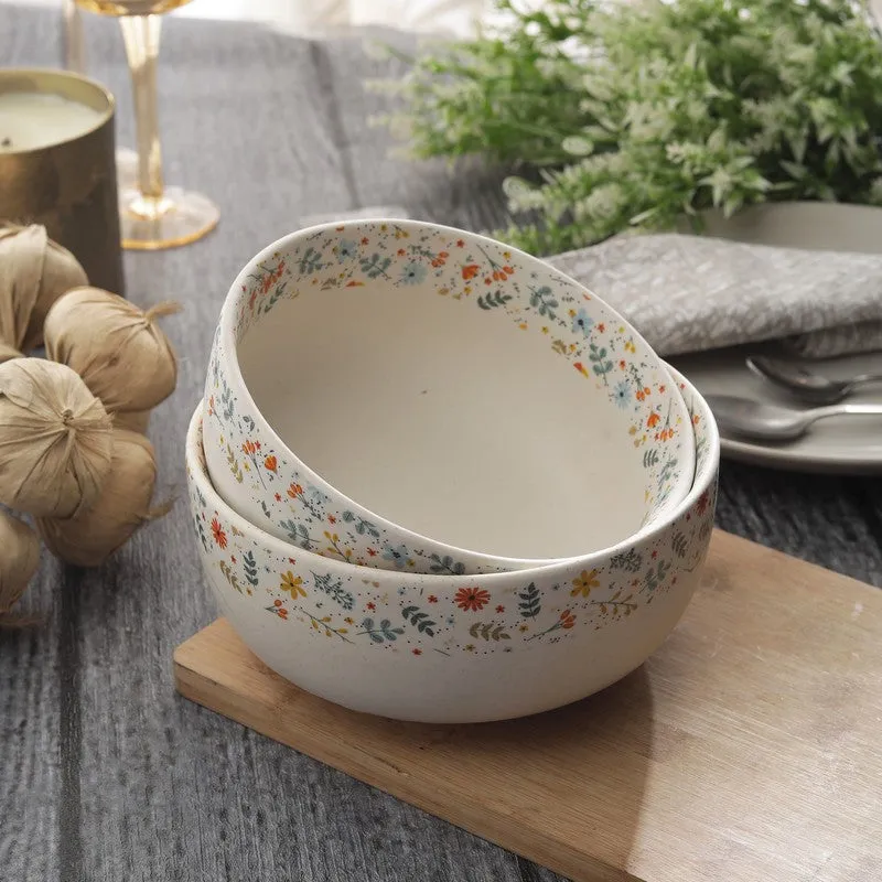 Florona Multicolor Stoneware Serving Bowls - Set Of Two media 1