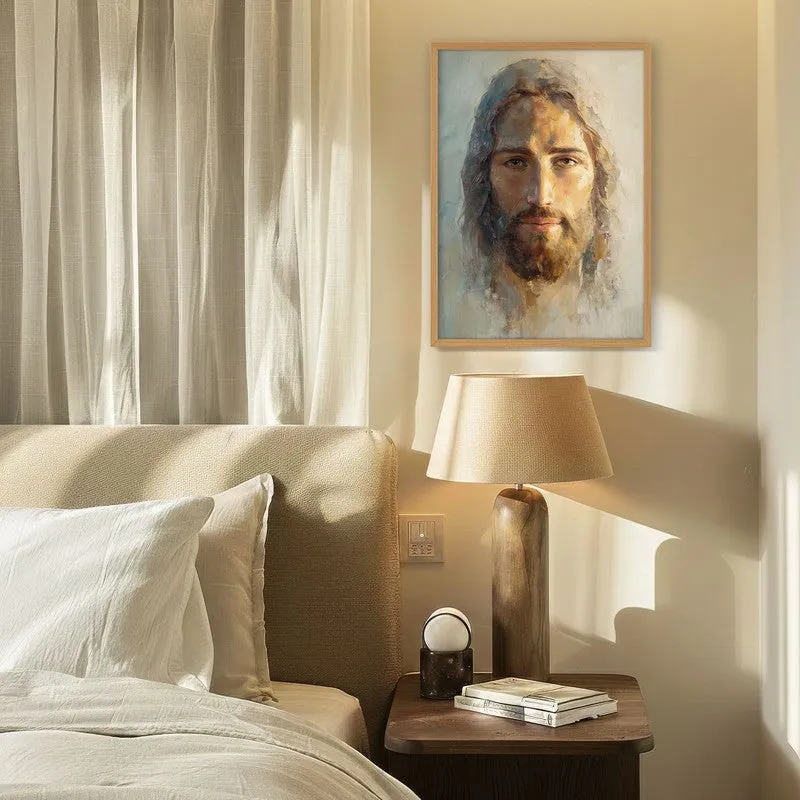 Eyes of Eternal Calm Archival Paper Wall Painting With Brown Frame media 4