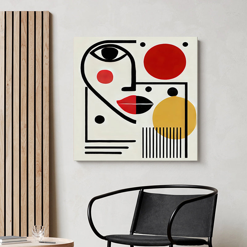 Geometric Woman Wall Painting