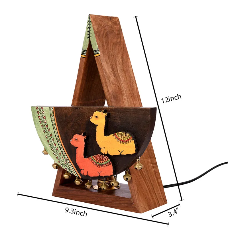 Camelia Handcrafted Wooden Table Lamp - Multicolor media 7